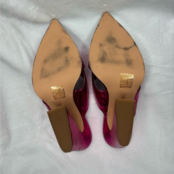 Sun Gurg Women's High Chunky Heel Sandals Open Pointed Toe Sz 6.5 - Picture 4 of 7